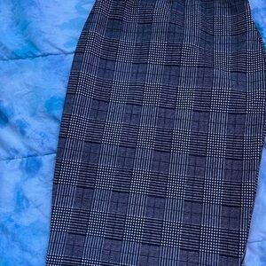 Black and Gray Midi Pencil Skirt for Work